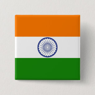 Indische Flagge Ashoka Chakra Button