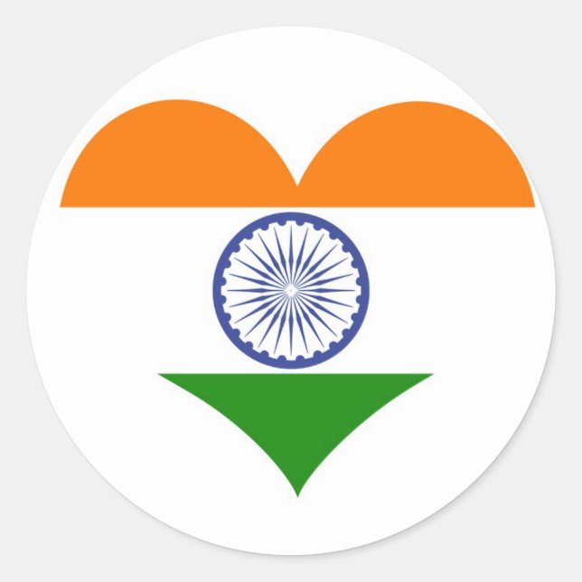 Indische Flagge Ashoka Chakra Runder Aufkleber (Vorderseite)