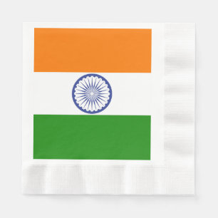 Indische Flagge Ashoka Chakra Serviette
