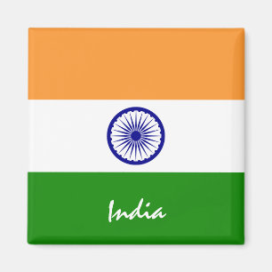 Indische Flagge / Asienurlaub-/Sportfans Magnet