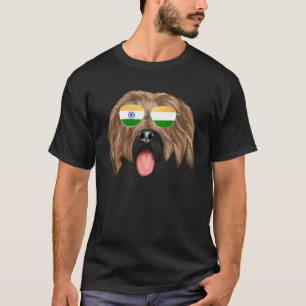 Indische Flagge Briard Dog India Pocket T-Shirt
