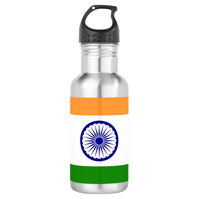 Indische Flagge Edelstahlflasche (Vorderseite)