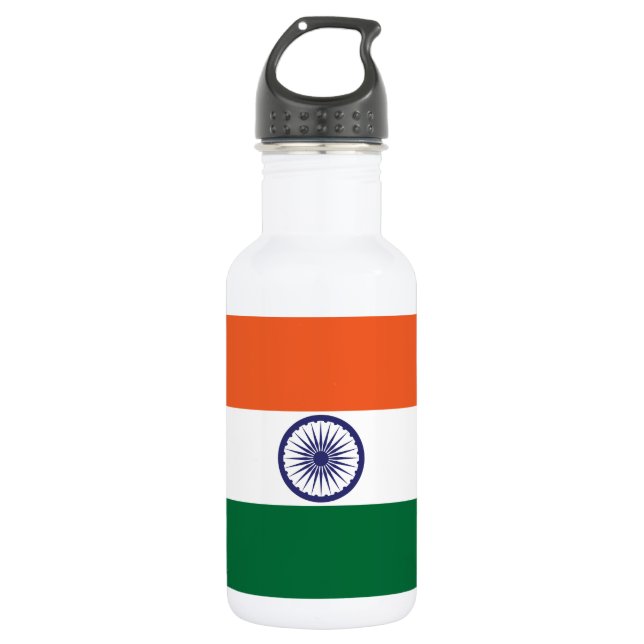 Indische Flagge Edelstahlflasche (Vorderseite)