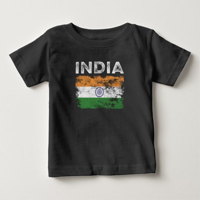 Indische Flagge erschüttert - Indische Flagge Baby T-shirt (Vorderseite)