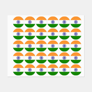 Indische Flagge Etiketten