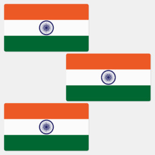 Indische Flagge Etiketten