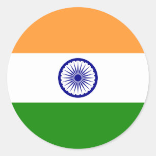 Indische Flagge, Flagge Indiens Runder Aufkleber