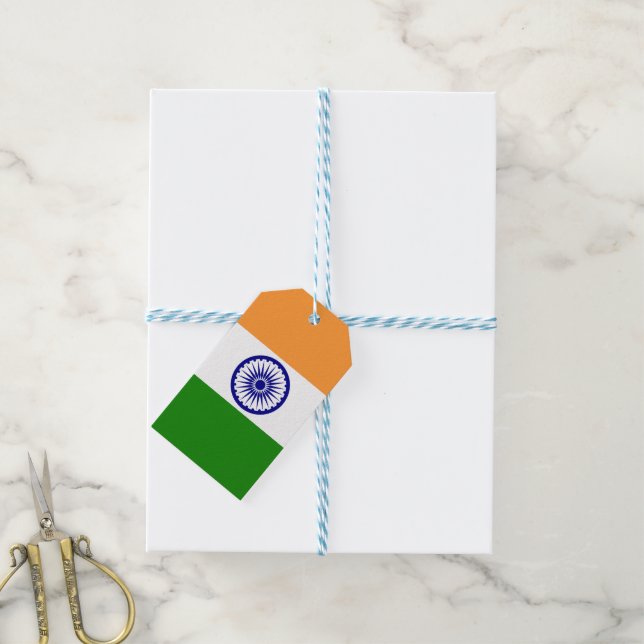 Indische Flagge Geschenkanhänger (Mit Garn)