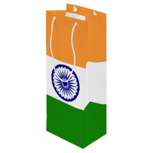 Indische Flagge Geschenktüte Für Weinflaschen