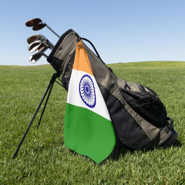 Indische Flagge Golfhandtuch (Gras)