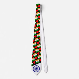 Indische Flagge Herz Ashoka Chakra Spaß Indien Pri Krawatte