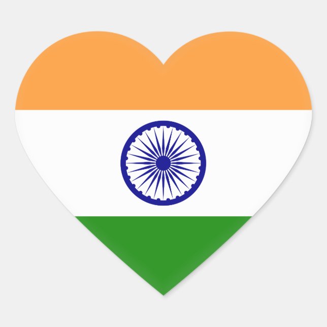 Indische Flagge Herz-Aufkleber (Vorderseite)