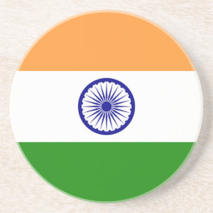 Indische Flagge - Hochwertiges Bild Getränkeuntersetzer