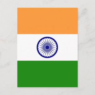 Indische Flagge - Hochwertiges Bild Postkarte