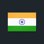 Indische Flagge (Indien) (Südasien) (Bharat) Leinwanddruck<br><div class="desc">Dieses Design zeigt die Nationalflagge von Indien (offiziell als Republik Indien bekannt), ein Land in Südasien. Indien ist die bevölkerungsreichste Demokratie der Welt. Indien grenzt im Westen an Pakistan, im Norden an China, Nepal und Bhutan und im Osten an Bangladesch und Myanmar. Im Indischen Ozean liegt Indien in der Nähe...</div>