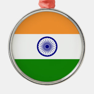 Indische Flagge (Indien) (Südasien) (Bharat) Ornament Aus Metall