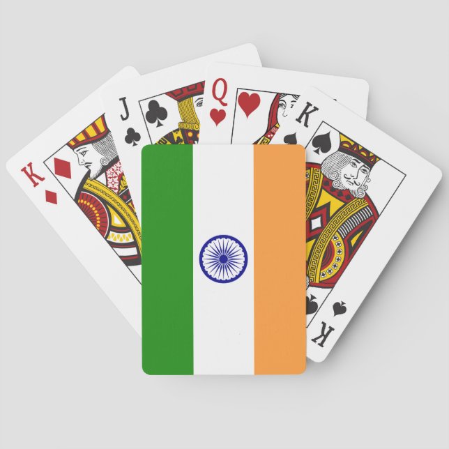 (Indische) Flagge Indiens Spielkarten (Rückseite)
