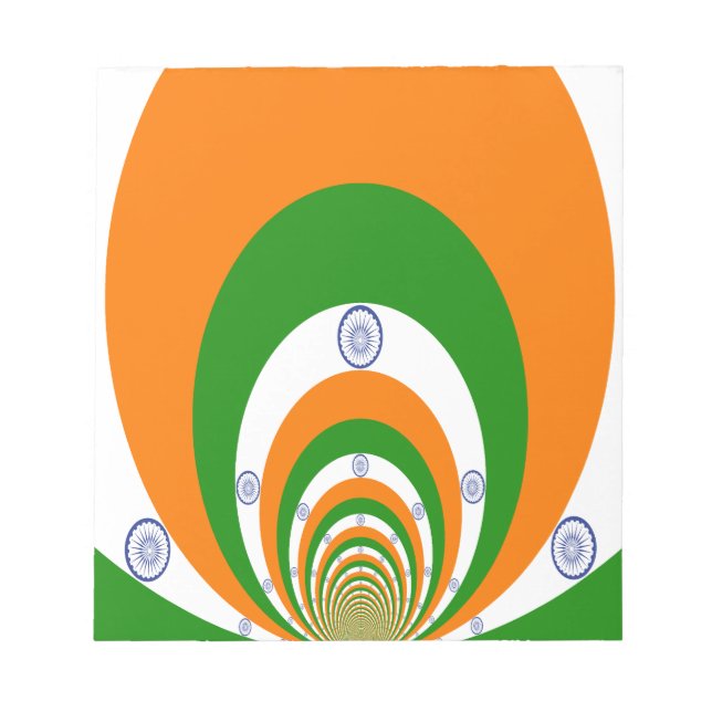 Indische Flagge Kaleidoskop: Endlose Einheit & Pat Notizblock (Vorderseite)