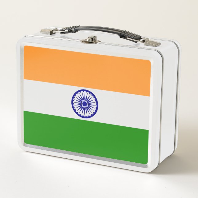Indische Flagge Metall Brotdose (Vorderseite)