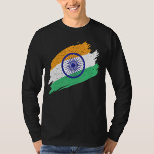 Indische Flagge mit Ashoka Chakra Desi Ind T-Shirt