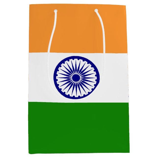 Indische Flagge Mittlere Geschenktüte (Vorderseite)