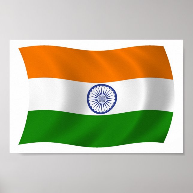 Indische Flagge Poster drucken (Vorne)