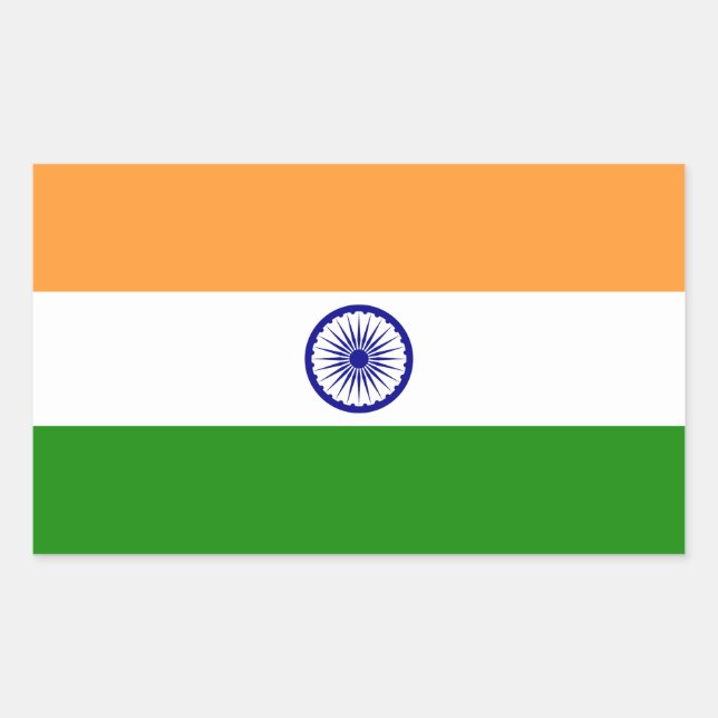 Indische Flagge Rechteckiger Aufkleber (Vorderseite)