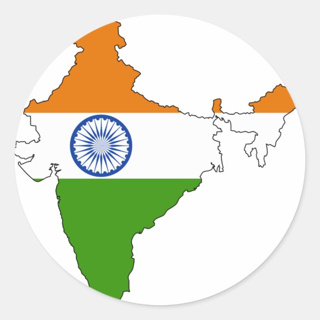 Indische Flagge Runder Aufkleber (Vorderseite)