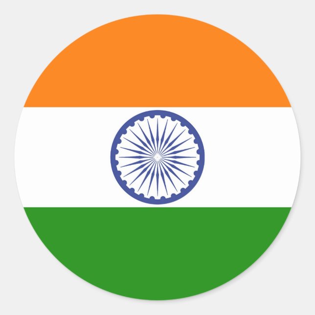 Indische Flagge Runder Aufkleber (Vorderseite)