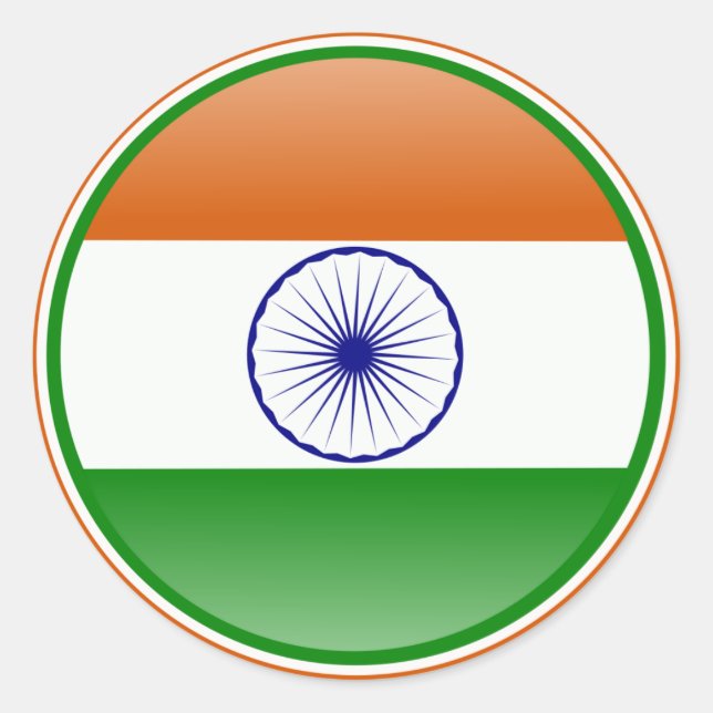 Indische Flagge Runder Aufkleber (Vorderseite)