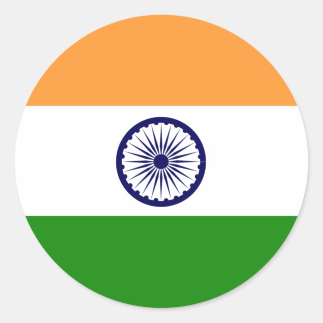 Indische Flagge Runder Aufkleber (Vorderseite)