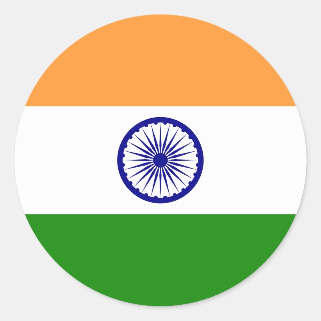 Indische Flagge Runder Aufkleber (Vorderseite)