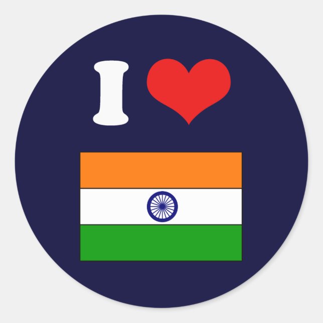 Indische Flagge Runder Aufkleber (Vorderseite)