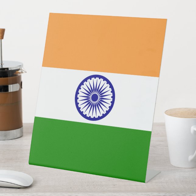 Indische Flagge Sockelschild (In Situ)