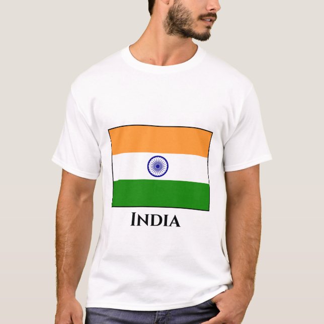 Indische Flagge T-Shirt (Vorderseite)