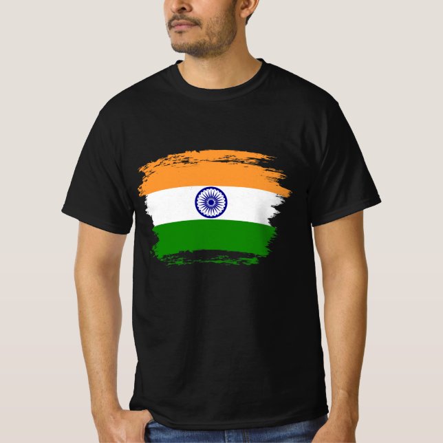 Indische Flagge T-Shirt (Vorderseite)