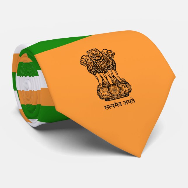 Indische Flagge und Wappen, Flagge Indiens Krawatte (Gerollt)