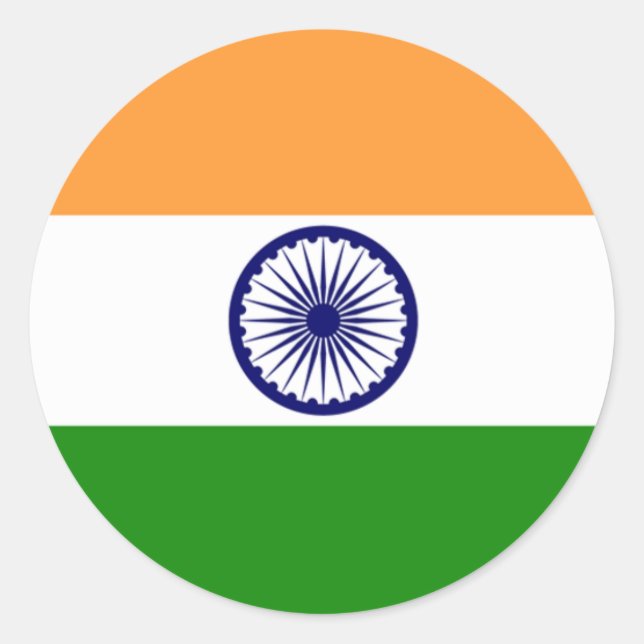 Indische Flaggenaufkleber Runder Aufkleber (Vorderseite)