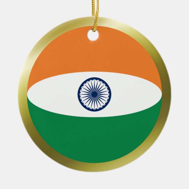 Indische Flaggenverzierung Keramikornament (Vorne)