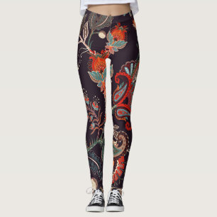 Indische Flora Big Seamless Natur Leggings