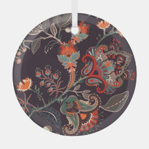 Indische Flora Big Seamless Natur Ornament Aus Glas
