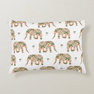 Indische Floral-Paisley-Ornamentelefant Dekokissen