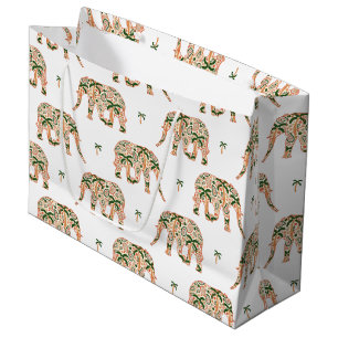 Indische Floral-Paisley-Ornamentelefant Große Geschenktüte