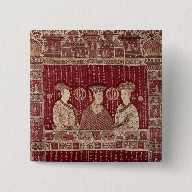 Indische Frau mit europäischen Händlern, Madras Button (Vorderseite)
