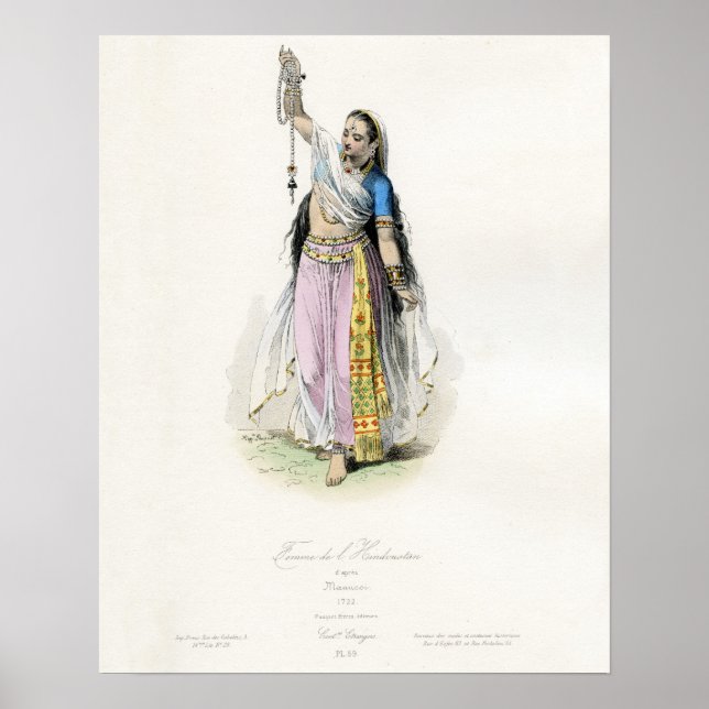 Indische Frau Traditionelle Kostüme Poster (Vorne)