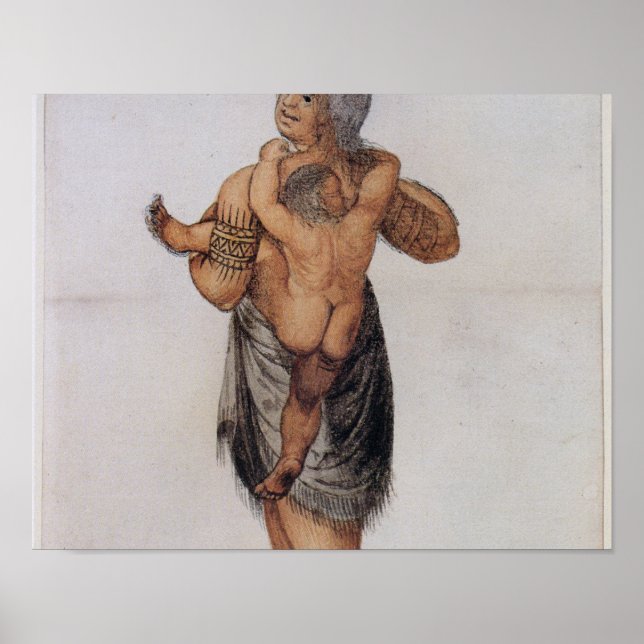 Indische Frau und Pomeioc-Baby Poster (Vorne)