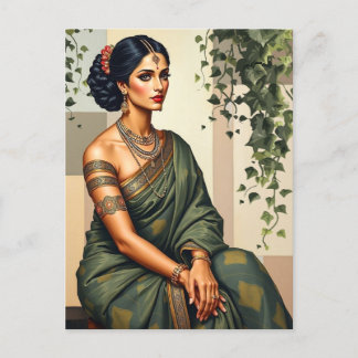 Indische Frauenkunst Kunst Portrait Wall Art Postkarte