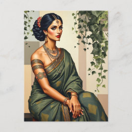 Indische Frauenkunst Kunst Portrait Wall Art Postkarte