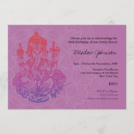Indische Ganesh Lila Lilac Geburtstagseinladung Einladung