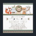 Indische Geburtstagspartei für Stammtiere Kinder Einladung<br><div class="desc">Kids Indian Geburtstagsfeier Einladung mit skurrilen Stammestieren auf einem aztekischen Hintergrund für das Design von Indianern Amerikanische Ureinwohner. Sie können diese Geburtstagsfeiereinladung des Stammes ganz einfach anpassen, indem Sie einfach Ihre Daten in den Schriftart-Stil und den Wortlaut Ihrer Wahl einfügen.</div>